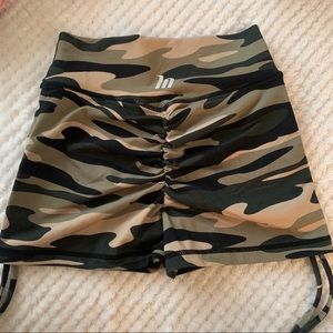 Muscle Nation Camo Scrunch Bum Shorts